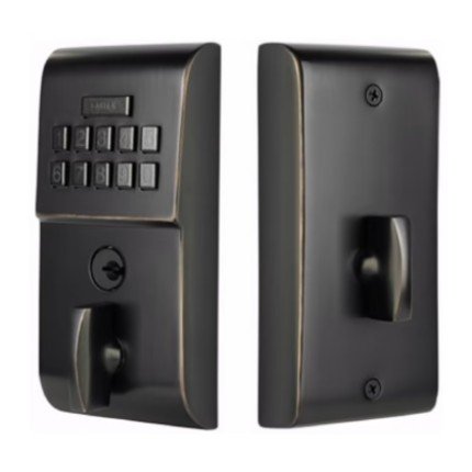 EMTEK E1020 Modern Brass Keypad Deadbolt, Oil Rubbed Bronze (US10B) Finish