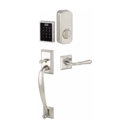 Emtek EMP0105 EMPowered Motorized Touchscreen Keypad Entry Set With Franklin Grip, Oil Rubbed Bronze (US10B) Finish