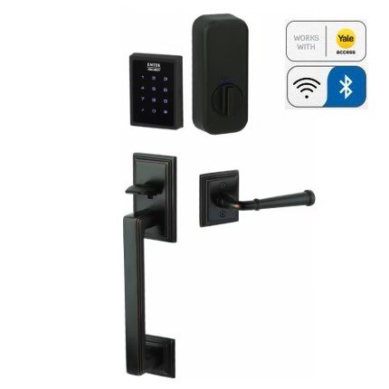 Emtek EMP1106 EMPowered Motorized Touchscreen SMART Keypad Entry Set With Hamden Grip, Oil Rubbed Bronze (US10B) Finish