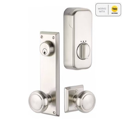 Emtek EMP8980 EMPowered™ Motorized SMART Lock With Quincy Sideplate Locks, Oil Rubbed Bronze (US10B) Finish