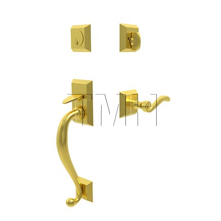 Emtek 4413EN Franklin Entry Set with Elan Brass Lever (US4)
