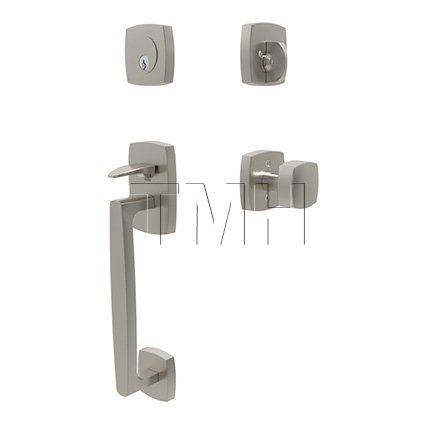 Emtek 4715FRK Tubular Entry Set in Satin Nickel Finish (US15)