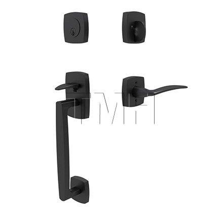 Emtek 4715POS Entry Set in Flat Black Finish (US19)