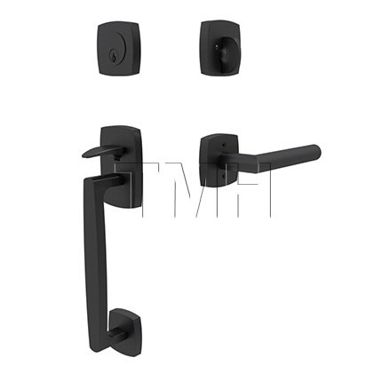 Emtek 4715TU Entry Set in Flat Black Finish (US19)