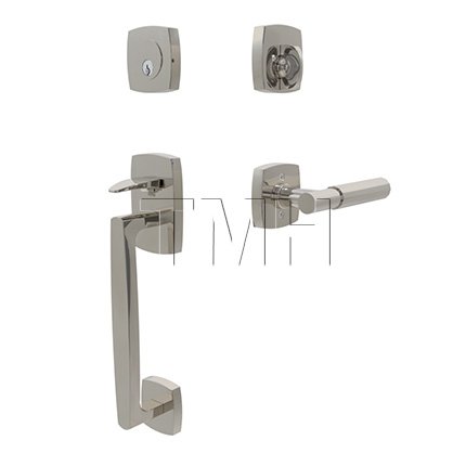 Emtek 4715TAFA Tubular Entry Set in Polished Nickel-Lifetime Finish (US14)
