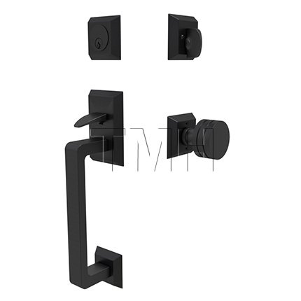 Emtek 4716BN Entry Set in Flat Black Finish (US19)