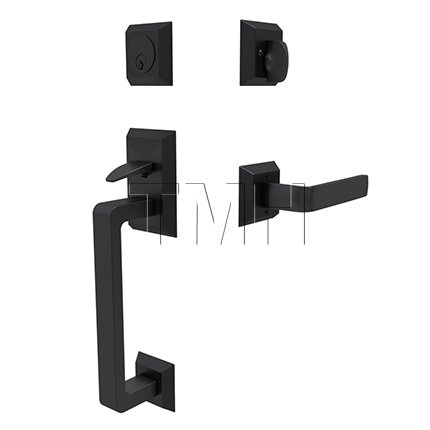 Emtek 4716SPN Entry Set in Flat Black Finish (US19)