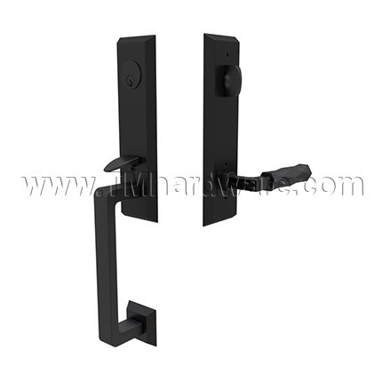 Emtek 4717LSTR Entry Set in Flat Black Finish (US19)
