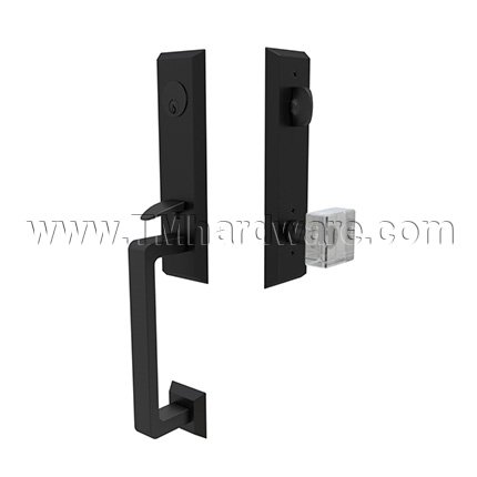 Emtek 4717MSC Entry Set in Flat Black Finish (US19)