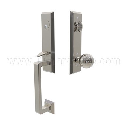 Emtek 4717ROU Entry Set in Polished Nickel Finish (US14)