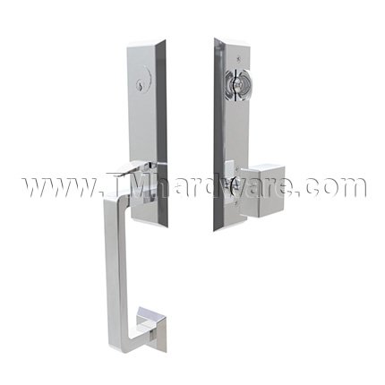 Emtek 4717SQU Entry Set in Polished Chrome Finish (US26)