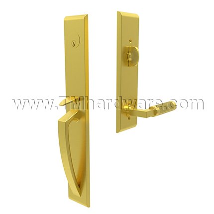 Emtek 4816LSKN Entry Set in Satin Brass Finish (US4)