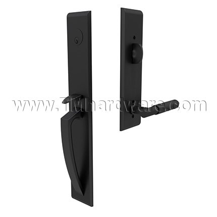 Emtek 4816MYL Entry Set in Flat Black Finish (US19)