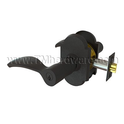 Emtek 5104D Keyed In Lever #1 Rosette Durango Lever, Entry FB