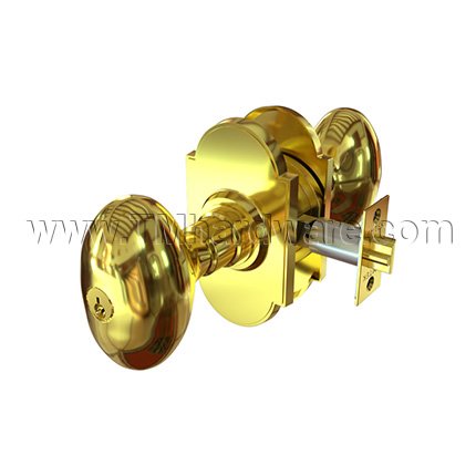 Emtek 5108E Keyed In Knob #8 Rosette with Egg Knob, Entry US4