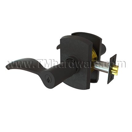 Emtek 5114D Keyed In Lever #4 Rosette Durango Lever, Entry FB
