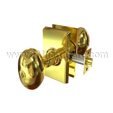 Emtek 5121E Keyed In Knob Rectangular Rosette with Egg Knob, Entry US4