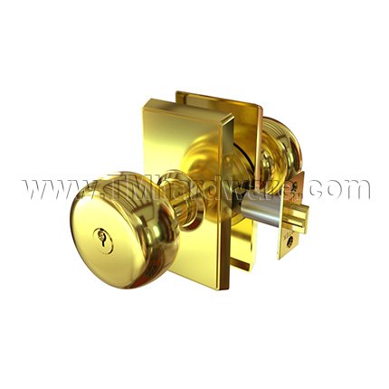 Emtek 5121P Keyed In Knob Rectangular Rosette with Providence Knob, Entry US4