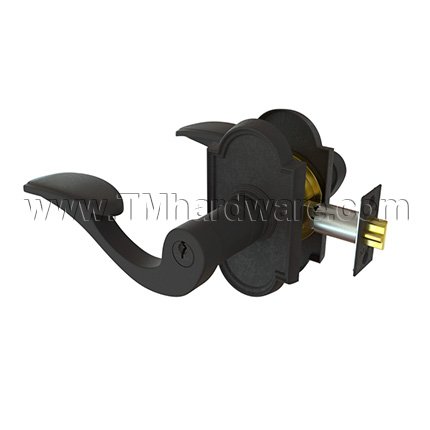 Emtek 54011SN Key In Lever #11 Rosette w/ Siena Lever, Entry FB