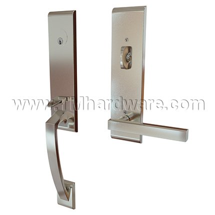 Emtek 4815FRK Contemporary Brass Apollo Tubular Entry Set with Freestone Knob