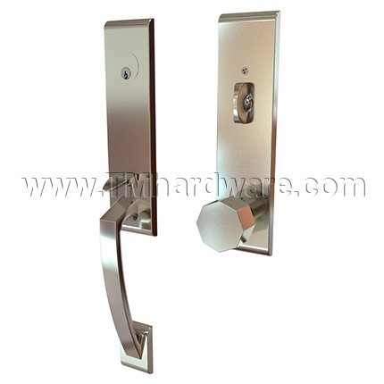 Emtek 4815OCT Contemporary Brass Apollo Tubular Entry Set with Octagon Knob