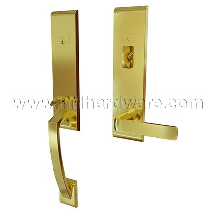 Emtek 4815SPN Contemporary Brass Apollo Tubular Entry Set with Spencer Lever