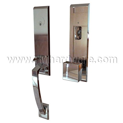 Emtek 4815SQU Contemporary Brass Apollo Tubular Entry Set with Square Knob