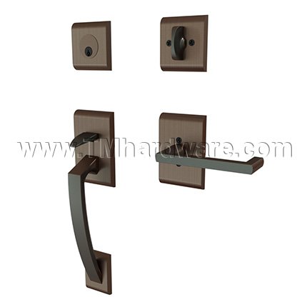 EMTEK Ares Entry Lock with Argon Lever, USB10B Finish