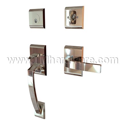 EMTEK Ares Entry Lock with Breslin Lever, Polished Nickel US14 Finish