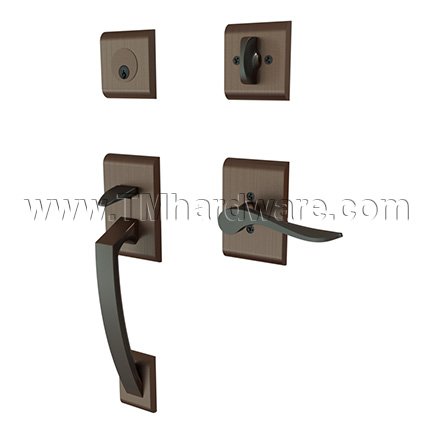 EMTEK Ares Entry Lock with Luzern Lever, USB10B Finish