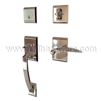 EMTEK Ares Entry Lock with Mercury Lever, Polished Nickel US14 Finish