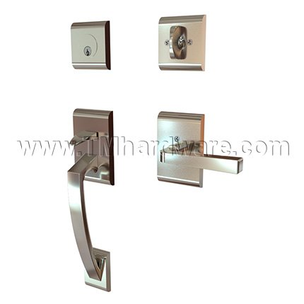 EMTEK Ares Entry Lock with Sion Lever, Satin Nickel US15 Finish