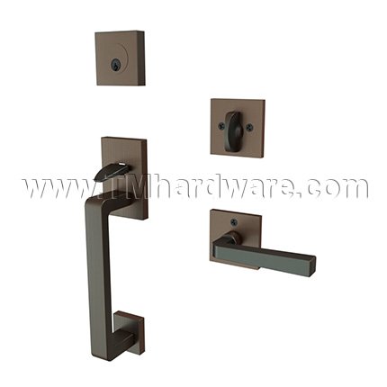 EMTEK Baden Entry Lock with Sion Lever, USB10B Finish