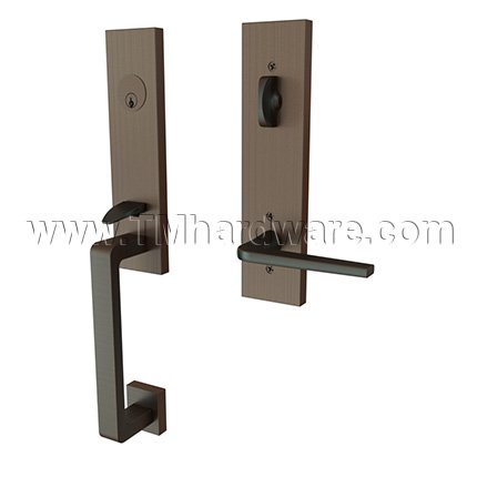 EMTEK Davos Entry Lock with Athena Lever, USB10B Finish
