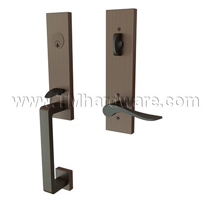 EMTEK Davos Entry Lock with Luzern Lever, USB10B Finish