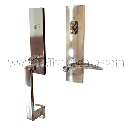 EMTEK Davos Entry Lock with Mercury Lever, Polished Nickel US14 Finish