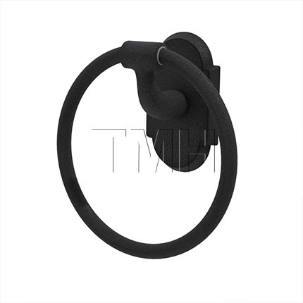 Emtek 2501 Wrought Steel Towel Ring with #1 Rosettee - FBS