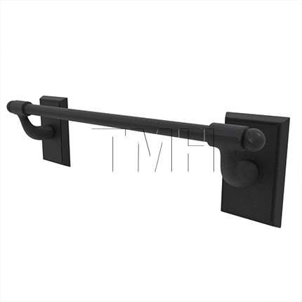 Emtek 25024 Wrought Steel Towel Bar with #3 Rosette (FBS)