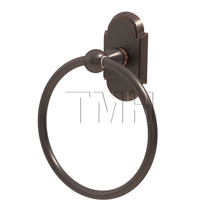 Emtek 2601 Traditional Brass Towel Ring with #8 Rosette (US10B)