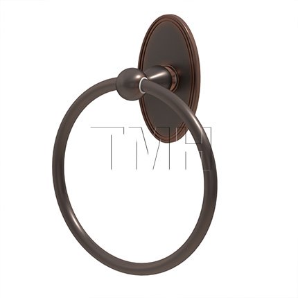 Emtek 2601 Traditional Brass Towel Ring with Brass Oval Rosette (US10B)