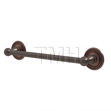 Emtek 26024 Traditional Brass Towel Bar with Brass Rope Rosette (US10B)