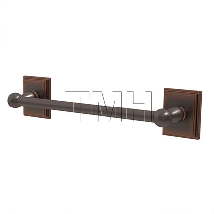 Emtek 26024 Traditional Brass Towel Bar with Brass Wilshire Rosette (US10B)