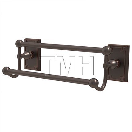 Emtek 26031 Traditional Brass Double Towel Bar with Arts & Craft Rosette (US10B)