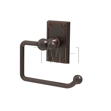 Emtek 2604 Traditional Brass Paper Holder Bar with Arts & Craft Rosette (US10B)
