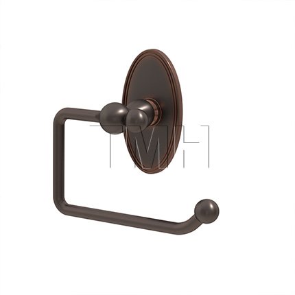 Emtek 2604 Traditional Brass Paper Holder Bar with Brass Oval Rosette (US10B)