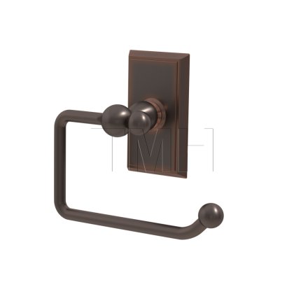 Emtek 2604 Traditional Brass Paper Holder Bar with Brass Rectangular Rosette (US10B)