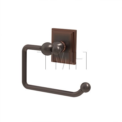 Emtek 2604 Traditional Brass Paper Holder Bar with Brass Wilshire Rosette (US10B)