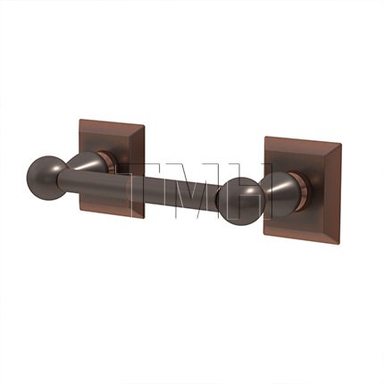 Emtek 2605 Traditional Brass Paper Holder Spring Rod with Brass Quincy Rosette (US10B)