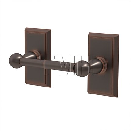 Emtek 2605 Traditional Brass Paper Holder Spring Rod Style with Brass Rectangular Rosette (US10B)