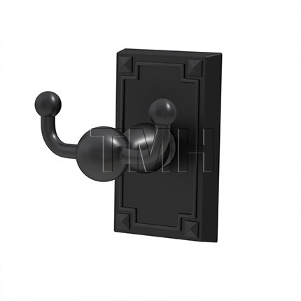 Emtek 2609 Traditional Brass Double Hook with Arts & Craft Rosette (US19)